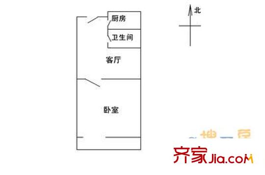马连洼1号院 1室 户型图