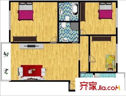 天通苑北二區(qū) 3室 戶型圖