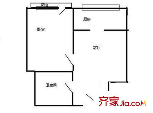 常青园户型图户型图 1室1厅1卫1厨