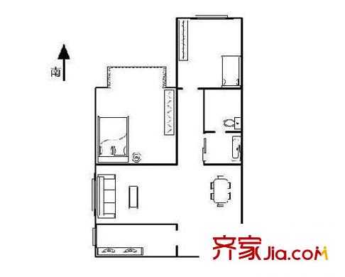 安宁里小区 2室 户型图