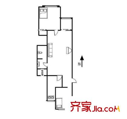 安宁里小区 2室 户型图