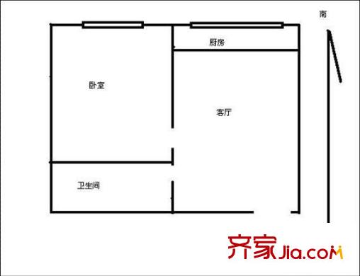 杨庄22号院户型图户型图 1室1厅1卫1厨