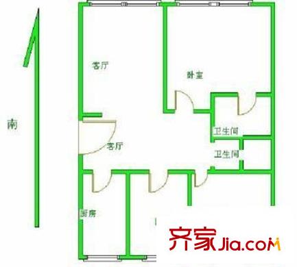 杨庄22号院 3室 户型图