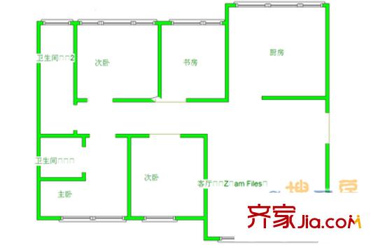 西局欣园户型图户型图 4室1厅2卫1厨