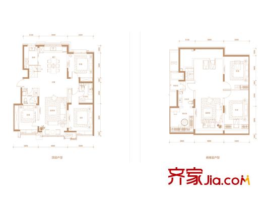 泰禾拾景园三居户型 3室2厅2卫1厨