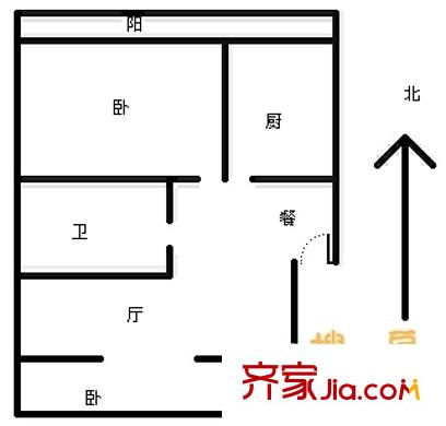 裕祥花园户型图户型图 2室2厅1卫1厨