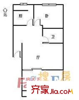 裕祥花园户型图户型图 2室1厅1卫1厨