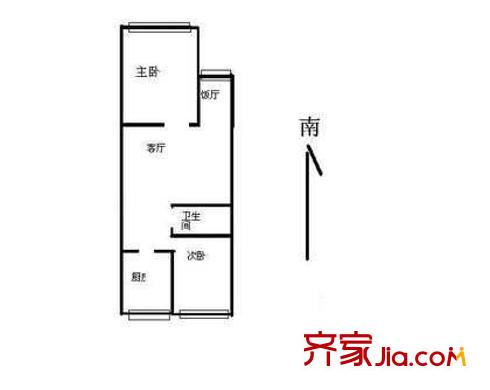 望园西里户型图户型图 2室1厅1卫1厨