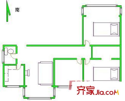 芳星园三区户型图3室户型图 3室1厅1卫1厨