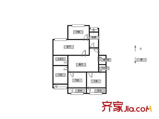 上地西里 4室 户型图