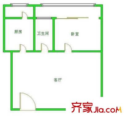 建欣苑一里户型图1室户型图 1室1厅1卫1厨