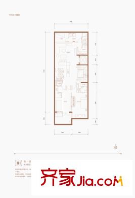 京基鹭府一期B2爱丁堡公馆地下一层户型 4室6厅6卫1厨