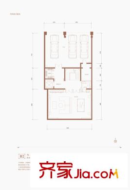 京基鹭府一期A1威廉公馆地下二层北入户户型 4室6厅6卫1厨