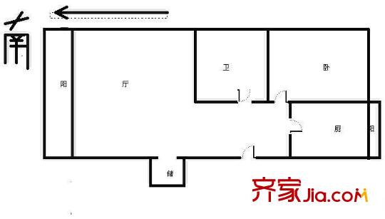 風雅園三區(qū) 1室 戶型圖