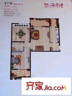 K2海棠湾棠院11#、14#T户型(售罄) 2室1厅1卫1厨
