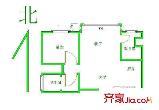 金汉绿港户型图户型图 2室1厅1卫1厨
