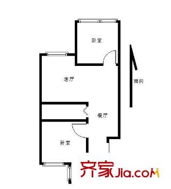 师大北路21号院户型图户型图 2室1厅1卫1厨