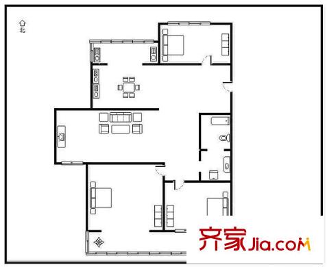 燕城苑小區(qū) 3室 戶型圖