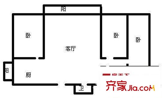 燕城苑小區(qū) 4室 戶型圖