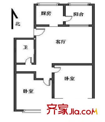 慧龙居户型图户型图 2室1厅1卫1厨