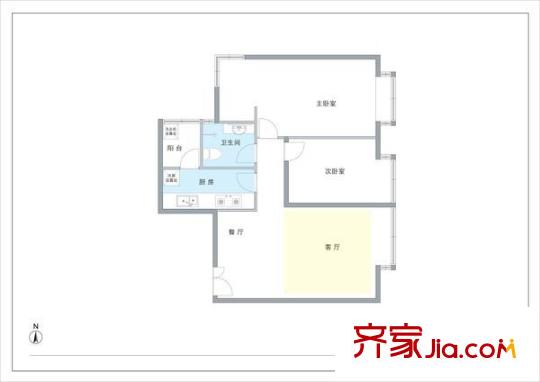金榜园 2室 户型图