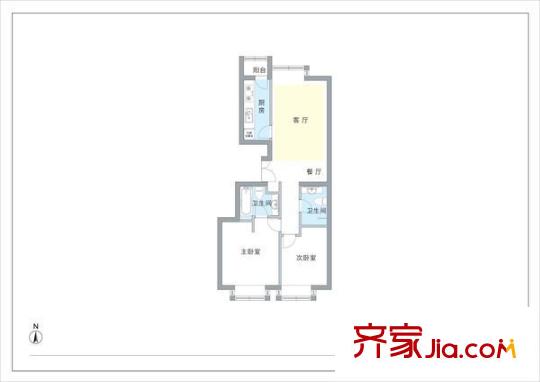金榜园 2室 户型图