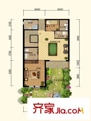 香江別墅II二期獨(dú)棟DZ2地下一層戶型 
