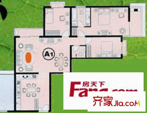 盛和家园户型图户型图 3室1厅2卫1厨