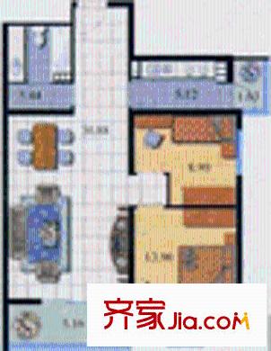 新悦家园户型图户型图 2室2厅1卫1厨