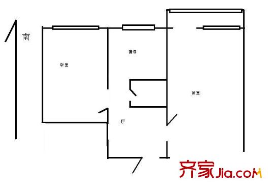 双榆树西里户型图户型图 2室1厅1卫1厨