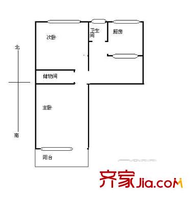 双榆树西里户型图户型图 2室1厅1卫1厨