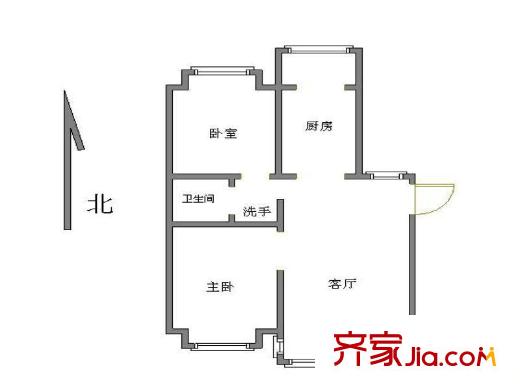 北店嘉园户型图户型图 2室1厅1卫1厨