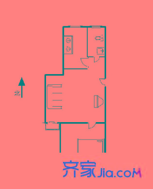 北店嘉园 1室 户型图