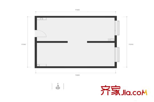 东亚尚品台湖78平F2户型图 1室1厅1卫1厨