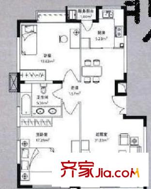 星岛假日 2室 户型图