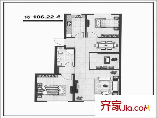 天成家园三期 4室1厅1卫1厨 户型图