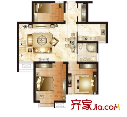 城市金領(lǐng)戶型圖三室一廳 