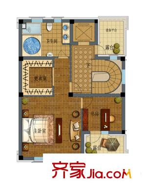 紫東名府B戶(hù)型三層平面 2廳1衛(wèi)