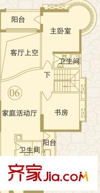 瑞安花园户型图31―33层06单元户型图 5室3厅3卫1厨