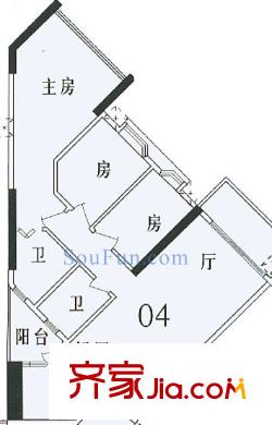 东浚荔景苑户型图3室2厅户型图
