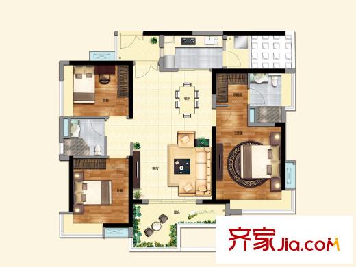 中国铁建荔湾国际城4栋/5栋上品户型 3室2厅2卫1厨