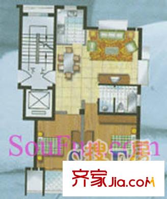 新隆藍天公寓戶型圖2室2廳1衛(wèi)1廚