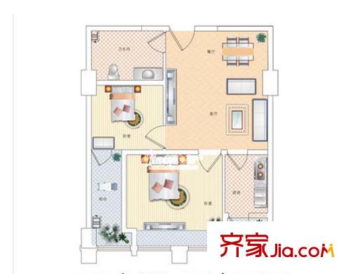 天順公寓戶型圖兩室 