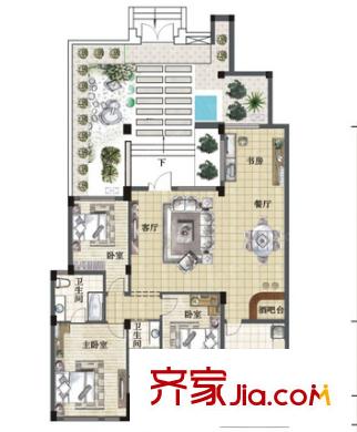 天順公寓戶型圖四室 