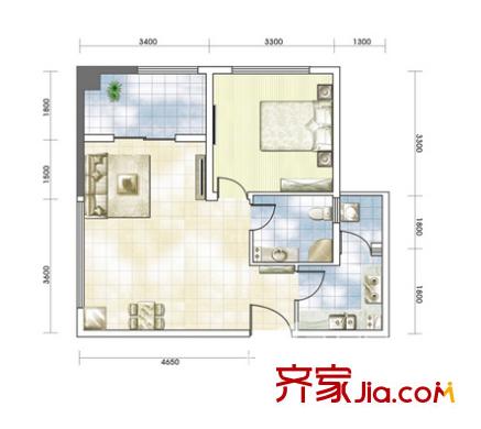 古塘麗景戶型圖1室1廳 1室1廳1衛(wèi)1廚