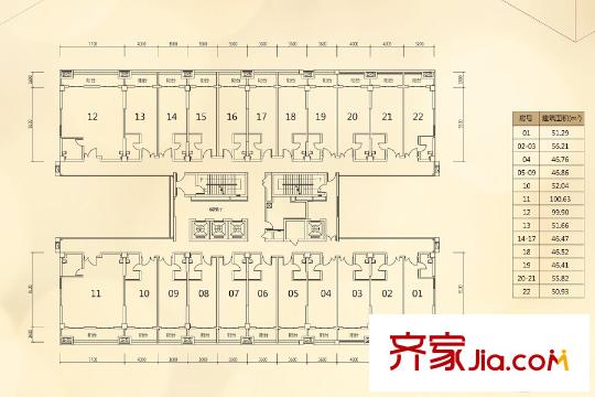 富凯星堤标准层户型图