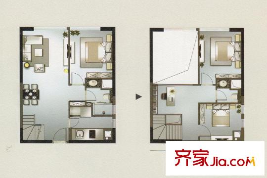 中海花湾壹号A户型 4室2厅2卫1厨