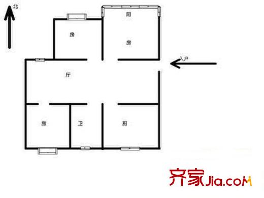 高塘四村戶型圖3室1廳1衛(wèi) 3室1廳1衛(wèi)1廚