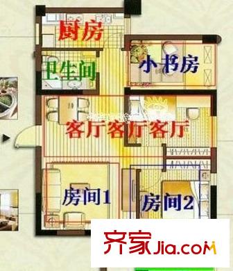 高塘四村戶型圖3室2廳1衛(wèi) 3室2廳1衛(wèi)1廚
