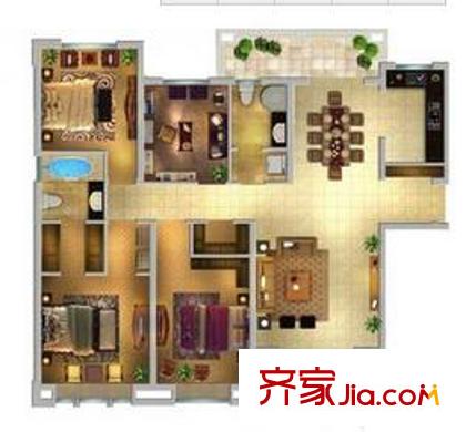 華潤(rùn)中海凱旋門4室2廳2衛(wèi)3